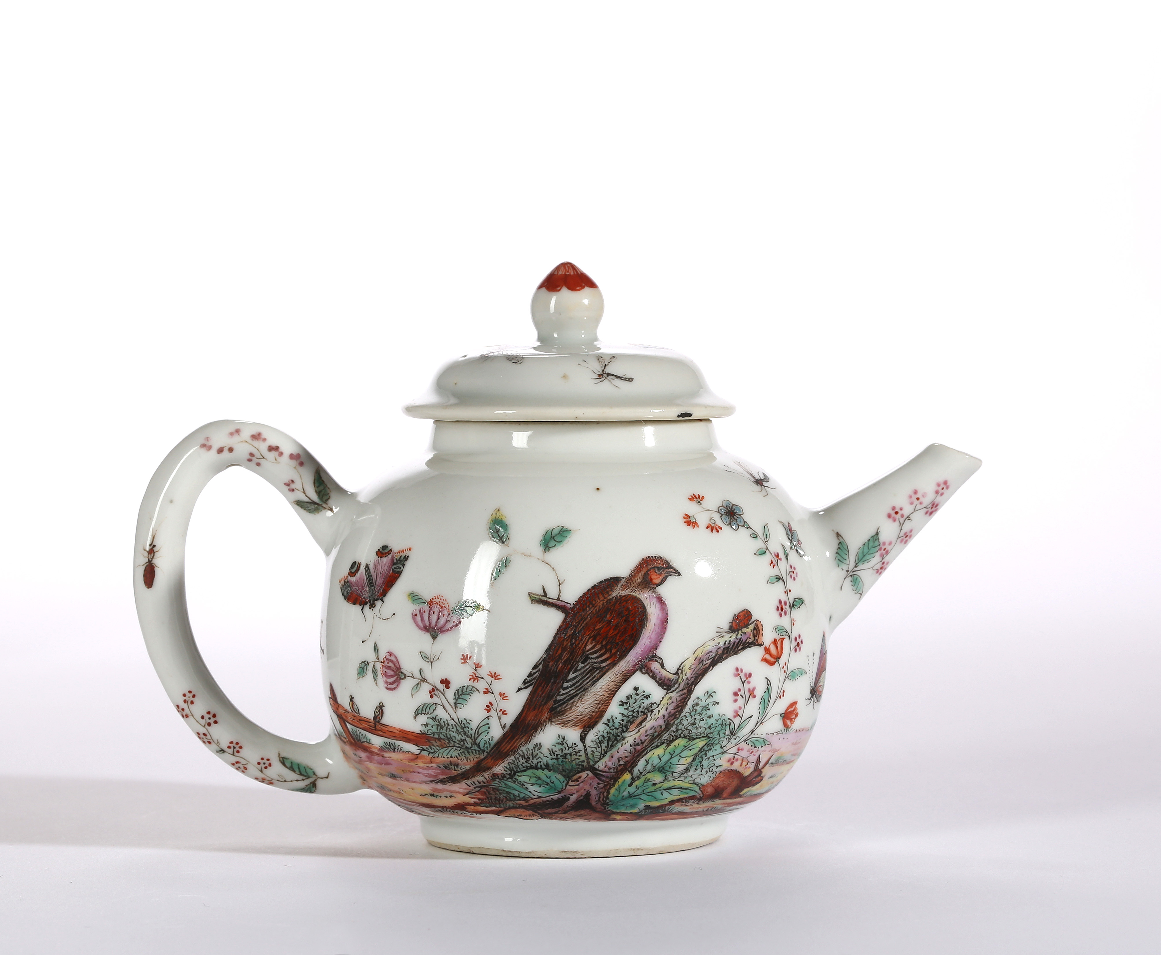 A DUTCH-DECORATED ‘FINE LINE’ TEAPOT AND COVER