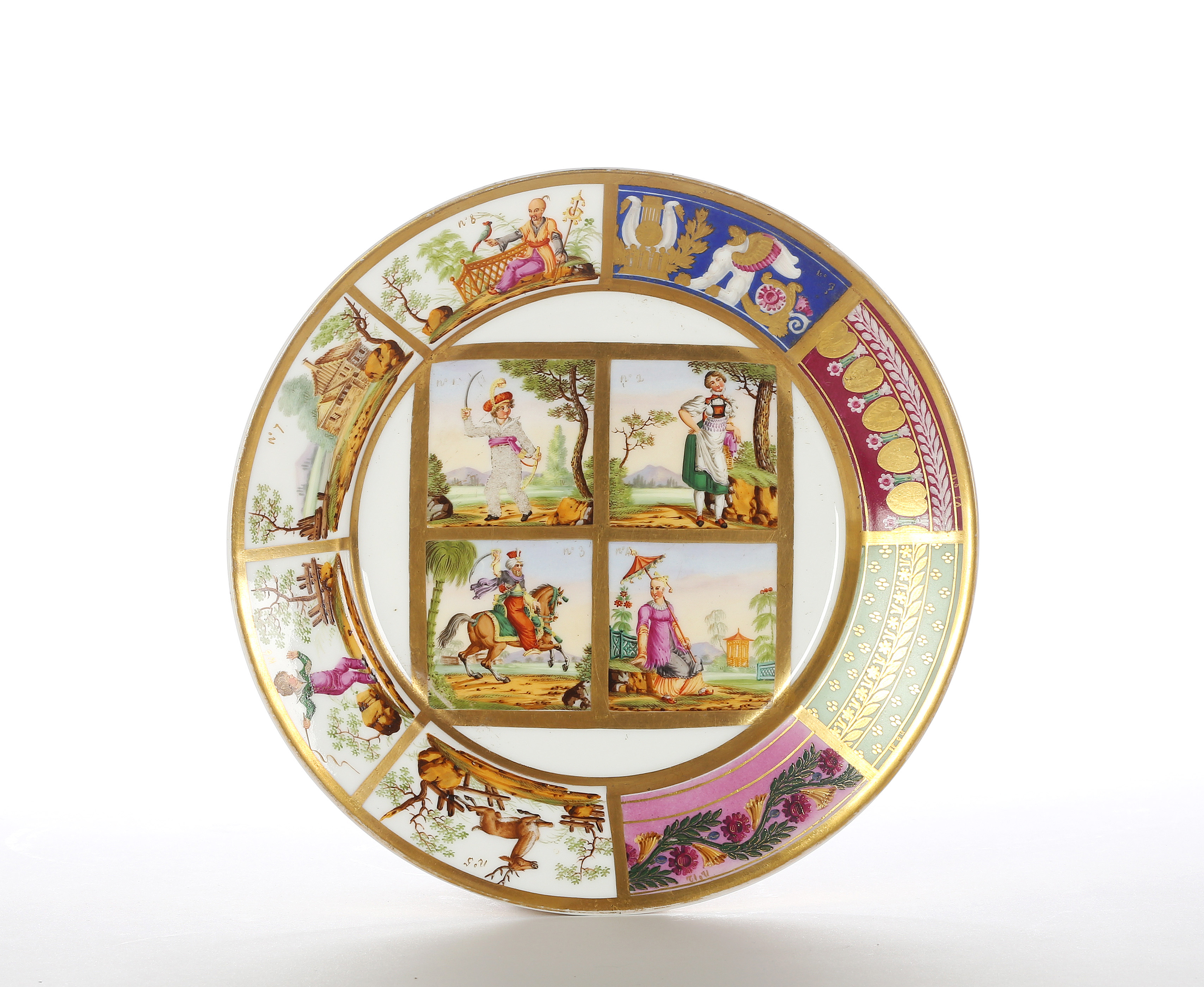 A PARIS PORCELAIN SAMPLE PLATE