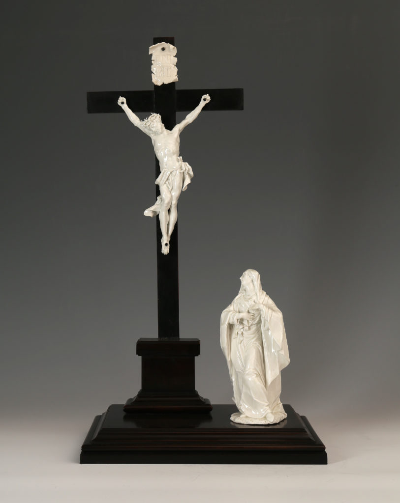 A NYMPHENBURG CRUCIFIXION GROUP